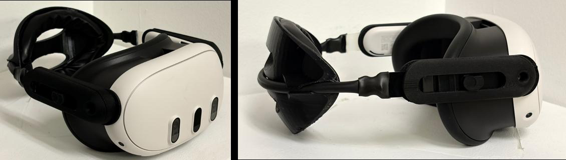 Titan Tether RAT-enabled Meta Quest VR head strap prototype